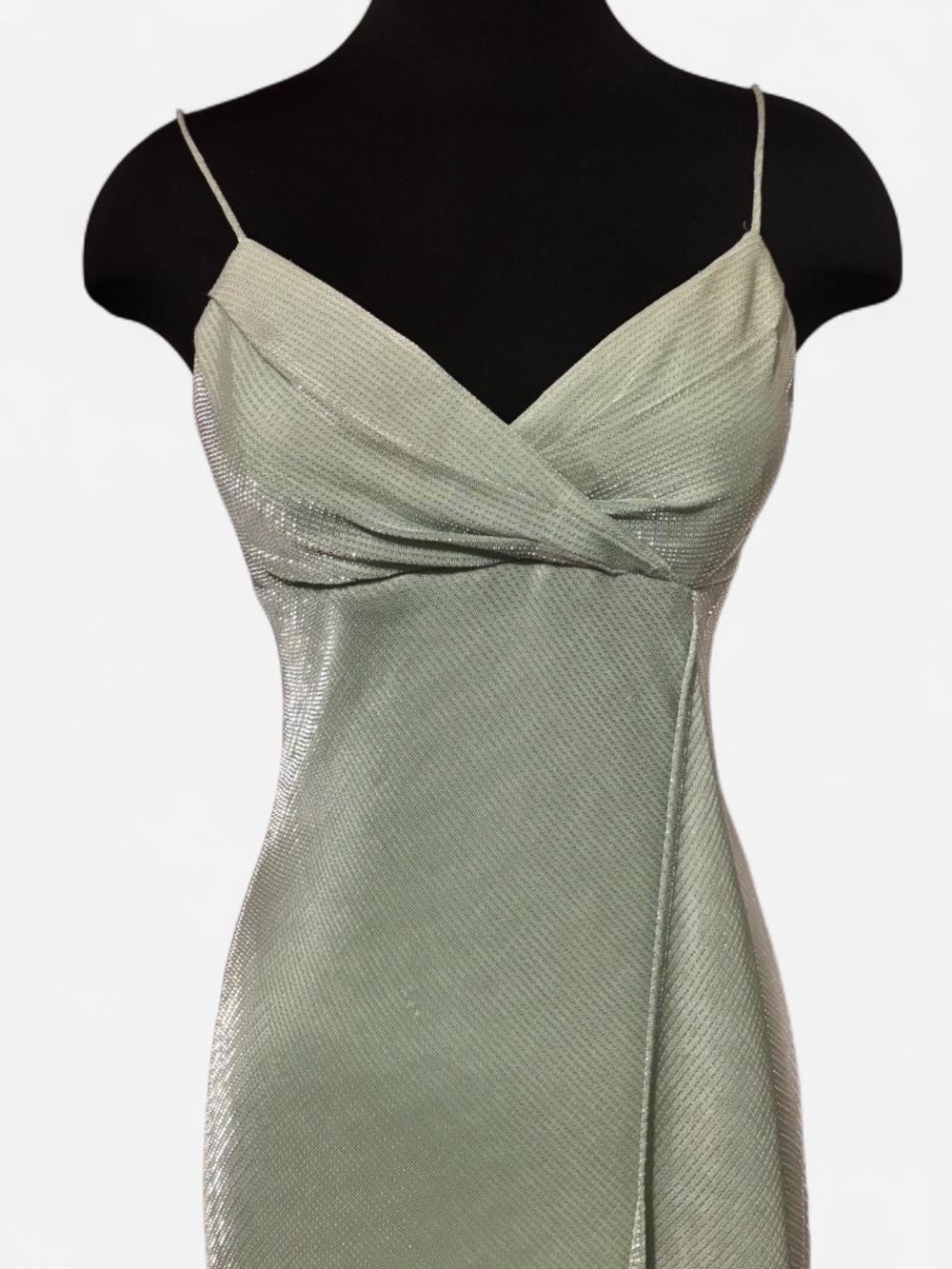 Metallic Sage Green Maxi Slip Dress